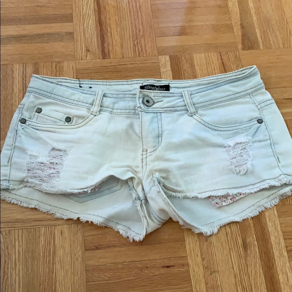 Low rise jean shorts